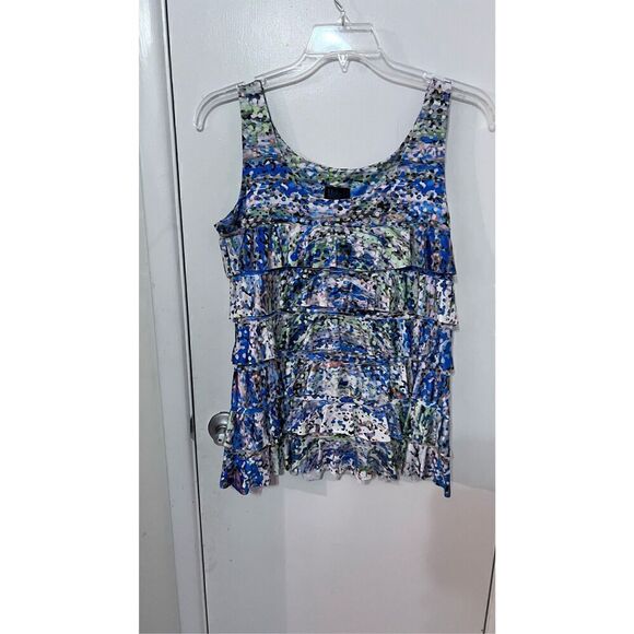 MELY NEW YORK RUFFLE TANK WOMENS SIZE M - Picture 1 of 7